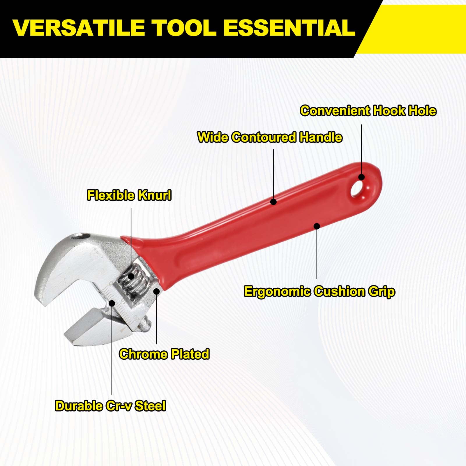 Uxcell Adjustable Wrench 6" High Carbon Steel Industrial Wide Jaw Wrench Adjustable Repairs Spanner Tool with Graduated Scale for Home Garage Workshop Plumbing, Green-Gray