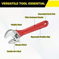 thumbnail image 4 of Uxcell Adjustable Wrench 6" High Carbon Steel Industrial Wide Jaw Wrench Adjustable Repairs Spanner Tool with Graduated Scale for Home Garage Workshop Plumbing, Red-Black, 4 of 7