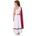 thumbnail image 2 of TiaoBug Kids Girls Roman Toga Dress One Shoulder Metallic Tunics Overlay Chiffon Shawls Maxi Gowns for Themed Parties Burgundy 12, 2 of 6