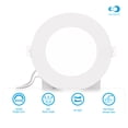 thumbnail image 5 of Infibrite 4 Inch Ultra-Thin Recessed LED Downlight, 9W 750LM, 3000K Warm White, White Trim, Wet Rated, Triac Dimmable, ETL, FCC, Energy Star, (6 Pack), 5 of 9