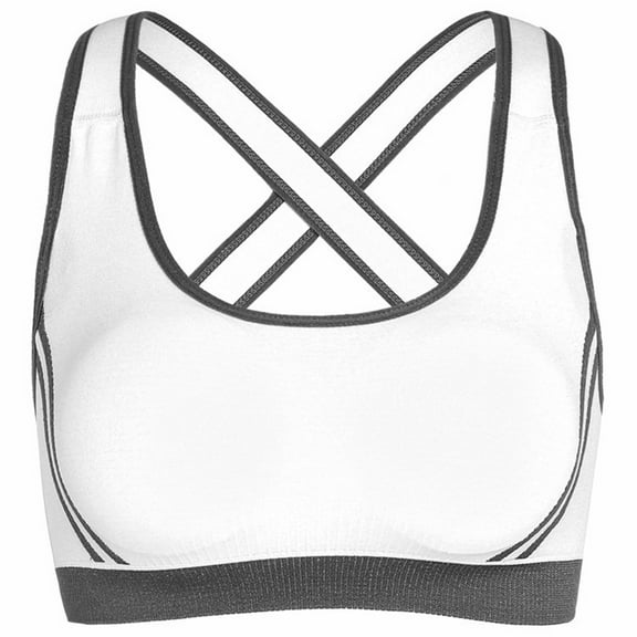 yunLCZ High Impact Strappy Yoga Workout Bra Women's no steel ring cross back adjustment Yoga running bra
