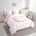 thumbnail image 4 of Castle Fairy Bowknot Alphabet C 7-Piece Twin Bedding Sets for Teens,Dreamy Princess Bedding Comforter Set,Kawaii Bow Breathable Sheet Sets,Breathable Home Decor, 4 of 9