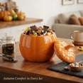 thumbnail image 5 of ICQOVD Ceramic Pumpkin Canister with Lid Fall Harvest Storage Jar Candy Cookie Container Kitchen Counter Halloween Decor, 5 of 6