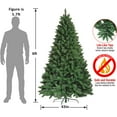 thumbnail image 3 of 6ft/7.5ft Prelit Spruce/Flocked  Artificial Christmas Pine Tree with Foldable Stand Holiday New Year Decorative Tree with Lights Green, 3 of 7