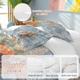 thumbnail image 2 of 3 Piece Blue Sea Turtle Coastal Duvet Cover Set Queen Size,Microfiber Comforter/Quilt Cover with Corner Ties and 2 Pillowcases,Summer Beach Nautical Starfish Coral Soft Bedding with Zipper Closure, 2 of 8
