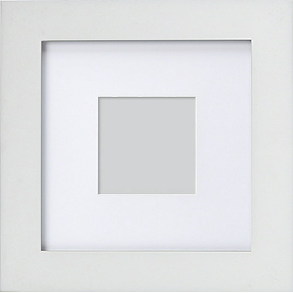 Mainstays 8" x 8" Matted To 4" x 4" Flat Wide White Picture Frame