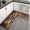 thumbnail image 2 of Kitchen Rugs and Mats Non Skid Washable-Wine Decor Themed Kitchen Mat and Rug Set,Floor Cushion Waterproof Rug,Rubber Backed Area Rugs for Kitchen Sink,Laundry Room,Indoor Floor,Brown Burgundy, 2 of 6
