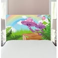thumbnail image 1 of Mushroom Headboard, Scenery with Wood Timber Grass and Rainbow Fungus Herbs Leaves Art, Upholstered Decorative Metal Bed Headboard with Memory Foam, Twin Size, Multicolor, by Ambesonne, 1 of 4