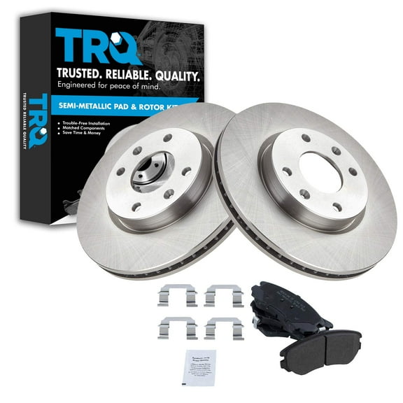 TRQ Front Brake Pad & Rotor Kit Brake Pads Brake Rotor Semi-Metallic Fits Select 2004-2005 Hyundai Sonata 2003-2006 Kia Optima