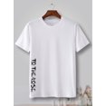 thumbnail image 4 of Camiseta informal de moda para hombre con estampado de letras: cuello redondo, manga corta, tejido elástico, lavable a máquina. Ideal para verano y tiempo libre., 4 of 5