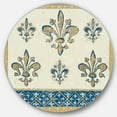 thumbnail image 1 of Designart 'Fleur de Lis Gold Pattern' Glam Metal Circle Wall Art, 1 of 3