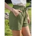 thumbnail image 4 of DARING DIVA Women's Wide Leg Drawstring Vacation Beach Pants Large Olive Green, 4 of 6