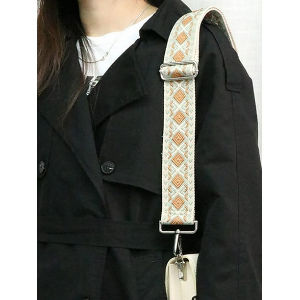 Vintage Shoulder Strap Adjustable Canvas Purse Straps 5cm Jacquard Embroidered Crossbody Bag Strap Colorful Guitar Styled Straps for Handbags Shoulder