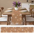 thumbnail image 6 of Vintage Terracotta Starfish Table Runner 120 Inches Long,Summer Coastal Beach Marine Life Cotton Linen Table Runners Dresser Scarves,Fabric Tabletop Scarf Furniture Cover for Dinner Party 13"x120", 6 of 9