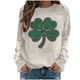 thumbnail image 1 of Ounisa St. Patrick's Day Sweatshirt for Women Clover Graphic T-Shirts Patty's Day Color Long Sleeves Tee Tops, 1 of 7