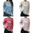 thumbnail image 1 of Chandail de Noël pour Femmes, Commerce Extérieur Automne et Hiver, Chandail à Tête Flocon de Neige, 1 of 10