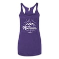 thumbnail image 2 of Matthew 17:20 He Moves Mountains | Womens Christian Premium Tri-Blend Racerback Tank Top, Purple Rush, Large, 2 of 3