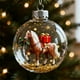 thumbnail image 3 of Seyotauo Christmas Horse Ornament Collection - Clear Acrylic Baubles with Intricate Equestrian Scenes, Metallic Tops & Golden Glitter for Holiday Centerpieces/Curio Cabinets, Gifts for Horse Lovers, 3 of 5