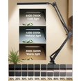 thumbnail image 2 of Lámpara LED de escritorio con abrazadera, luz de lectura regulable para el cuidado de los ojos, 3 modos de Color, lámpara de brazo oscilante, lámpara de mesa con Clip USB, lámpara de día, 2 of 4