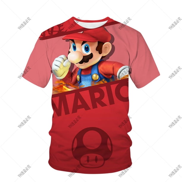 Anime japonés 2023 Super Mario 3d Casual deportes camiseta niños impreso moda manga corta camisa juego de rol Hip Hop Shir150 heqiyong CONDUJO