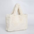 thumbnail image 3 of Bolso Mano Compras Esponjoso Color Sólido para Mujer, 3 of 9