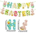 thumbnail image 2 of Moocorvic Happy Easter Banner Indoor Decorations, Colorful Bunnies and Carrots Pendants Spring Themed Easter Party Supplies, 2 of 5
