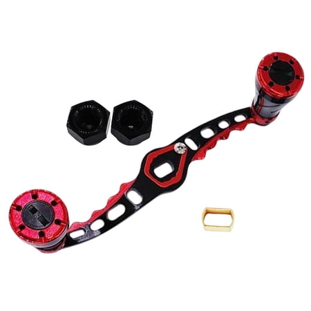 Wswqop Fishing Reel Handle Crank Accessory 4 Stainless Steel Bearings for Trolling Reel Black Red