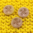 thumbnail image 3 of LA VOGUE Buttons, Natural Material - 3 pieces, 15 mm (9/16 in), Wood Shank Engraving, 3 of 4