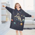 thumbnail image 5 of FORMRS Wearable Blanket Hoodie with Sleeves for Kids Cozy Flannel Sweatshirt, Astronaut Space, 5 of 7