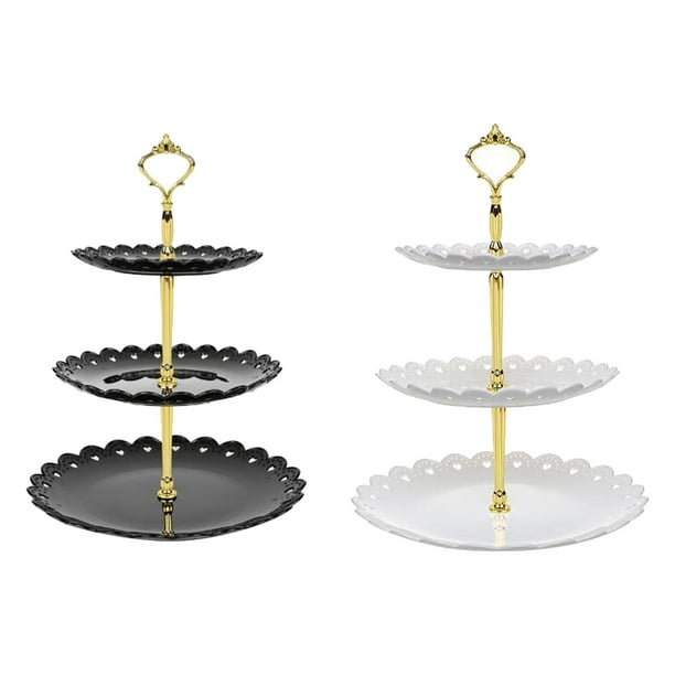 Soporte para cupcakes de postre de 3 capas 2 soportes creativos para cupcakes de repostería, frutas, aperitivos, bandeja decorativa para aniversario de boda, Baby Shower Magideal Soporte para cupcakes de postre de 3 capas