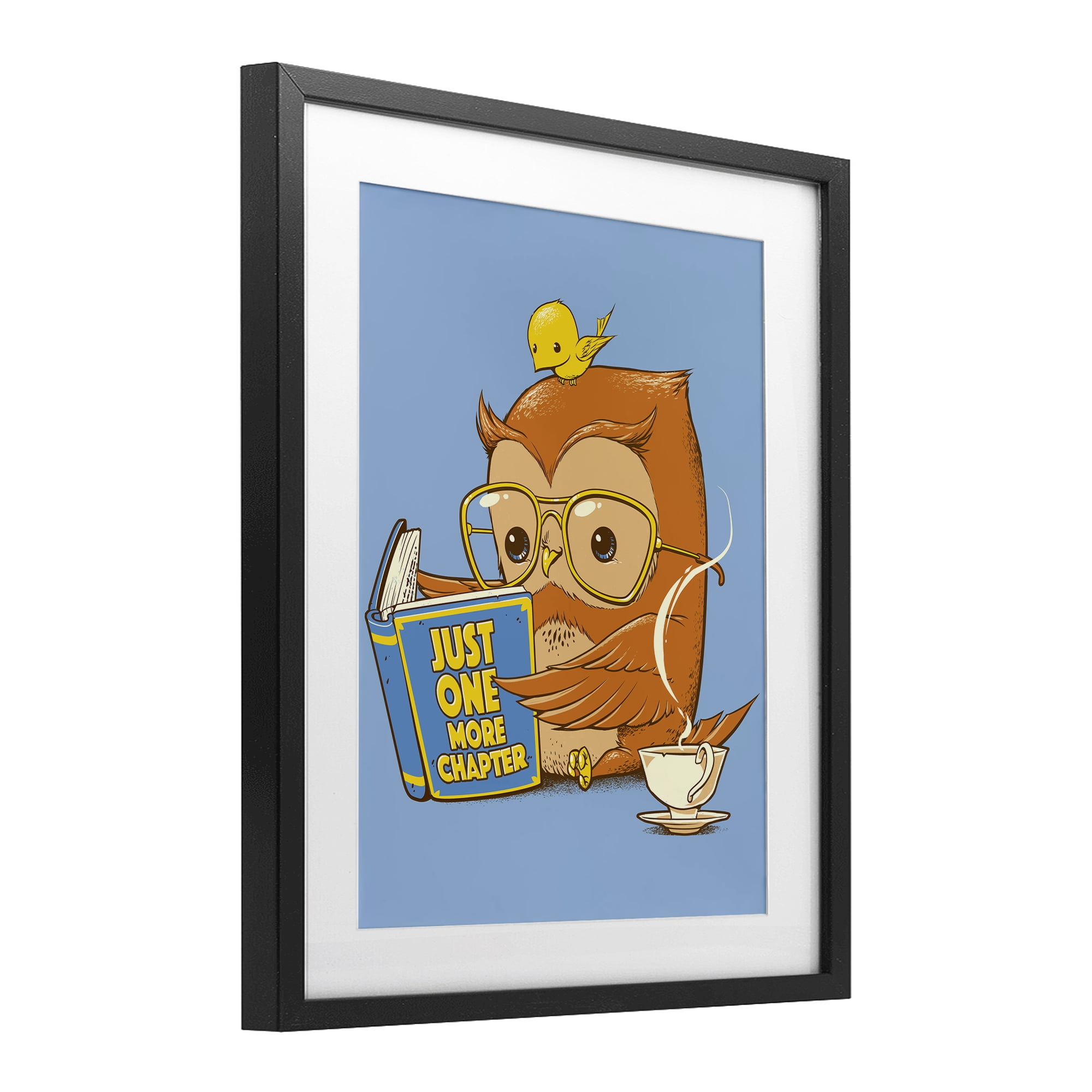 Stupell Industries One More Chapter Owl Black Framed Print Under Glass, design by Tobe Fonseca