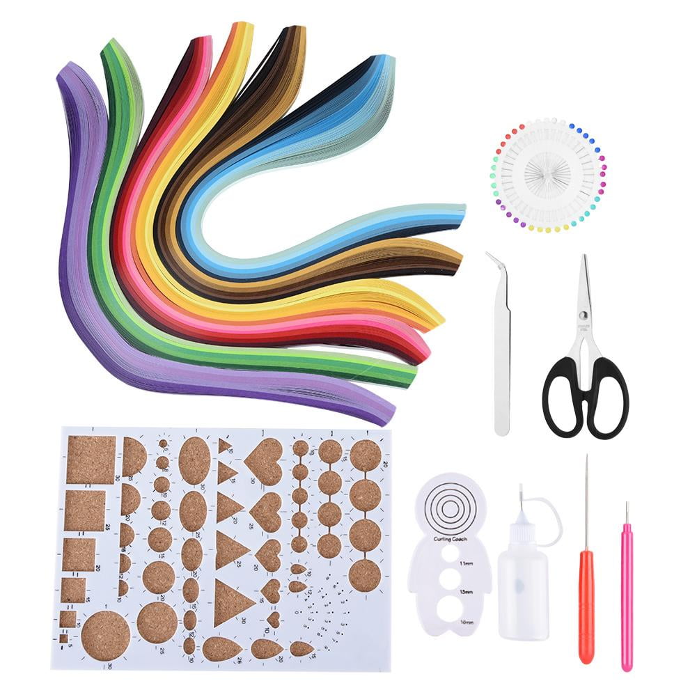 Fdit 14PCS Paper Quilling DIY Kits with 6 Colors Quilling Strips DIY