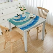 Ullo0ord Aqua Table Cover Square, Tie Dye Mandala Ombre Image Circles Home Decorative Tablecloths, Fits inch Table, Great for Home Kitchen/Parties/Holiday Dinner