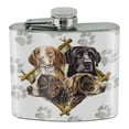 thumbnail image 1 of Dog Diamond Hunting Breeds Stainless Steel 5oz Hip Drink Kidney Flask, 1 of 4