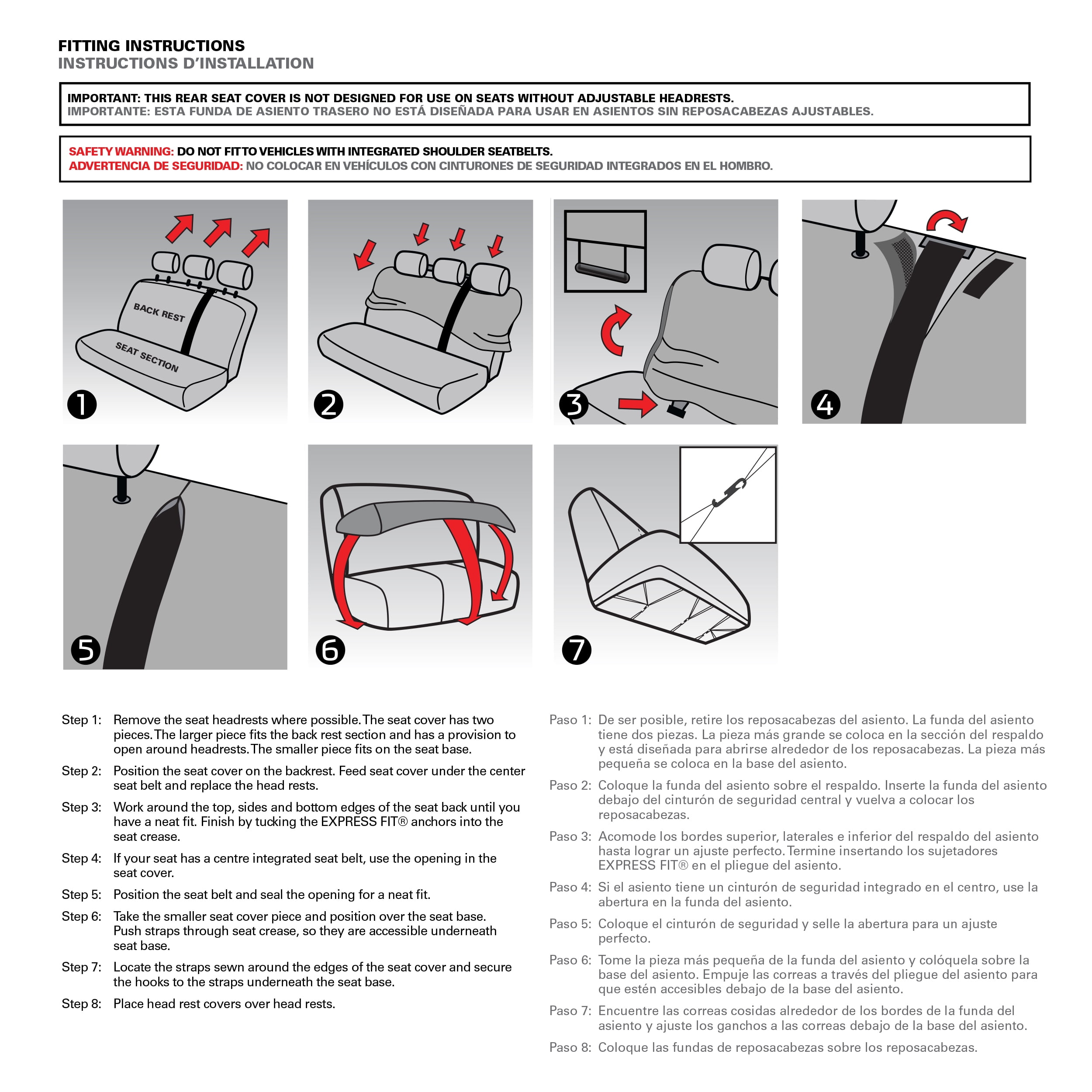 Repco's Rear Car Seat Covers Fitting Guide 