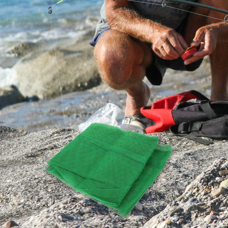 Portable Nylon Fishing Net Diving Fish Net Bag Drawstring Fish