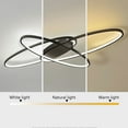 thumbnail image 3 of Loyalheartdy Geometric LED Dimmable Ceiling Light, Black 70W Flush Mount Chandelier for Bedroom, Living Room (Black), 3 of 8