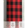 thumbnail image 7 of Red Black Buffalo Plaid Semi Sheer Curtains 45 Inch Length 2 Panels Set, Black Red Checkered Sheer Kitchen Curtain Privacy Voile Window Curtain for Living Room Bedroom Rod Pocket Drapes, 7 of 7