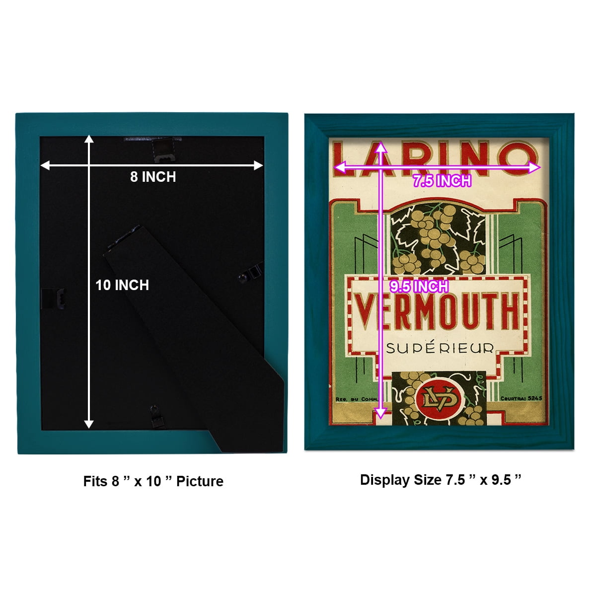 Larino Vermouth -Framed Print w/glass-Ocean Blue