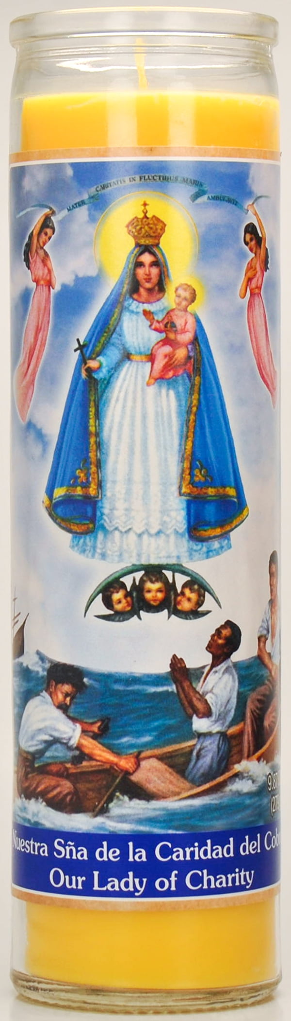 (2 pack) Prayer Candle Caridad Del Cobre Yellow Wax, 8 Inch