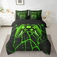 thumbnail image 2 of Erosebridal Green Gamepads Bedding Sets Twin Size,Geometric Lines Comforter Sets with Sheets,Video Game Bed in a Bag Twin size,Super Cozy Gamer Room Decoration,Reversible,7-Piece, 2 of 6
