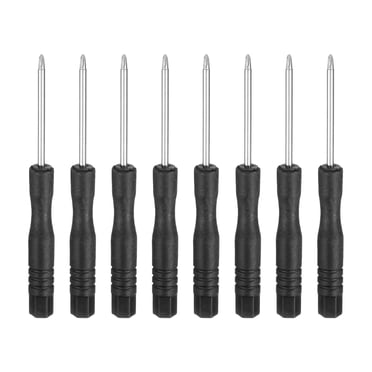 Uxcell 8pcs PH00 Mini Phillips Screwdriver #00 3.1" Length Screwdrivers 1.8" Carbon Steel with Ergonomic Handle for DIY Repairing, Black