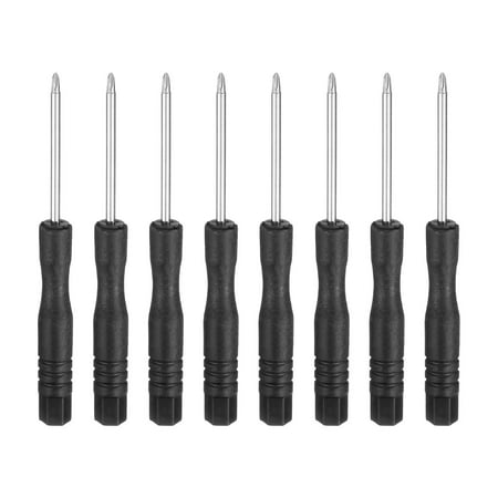 Uxcell 8pcs PH00 Mini Phillips Screwdriver #00 3.1" Length Screwdrivers 1.8" Carbon Steel with Ergonomic Handle for DIY Repairing, Black