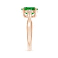 thumbnail image 3 of ANGARA Lab Grown 1.5 Ct Tapered Shank Emerald Ring with Diamond Accents for Women in 14K Rose Gold (Size-9x7mm) | May Birthstone, Anniversary, Jewelry Gift for Women | Lab-Grown Emerald Ring, 3 of 6