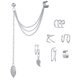 thumbnail image 1 of 3 Unids/Set De Pendientes De Aleación De Moda Para Mujer Diamante Mariposa Hueco Joyería Perla Simplicidad, 1 of 4
