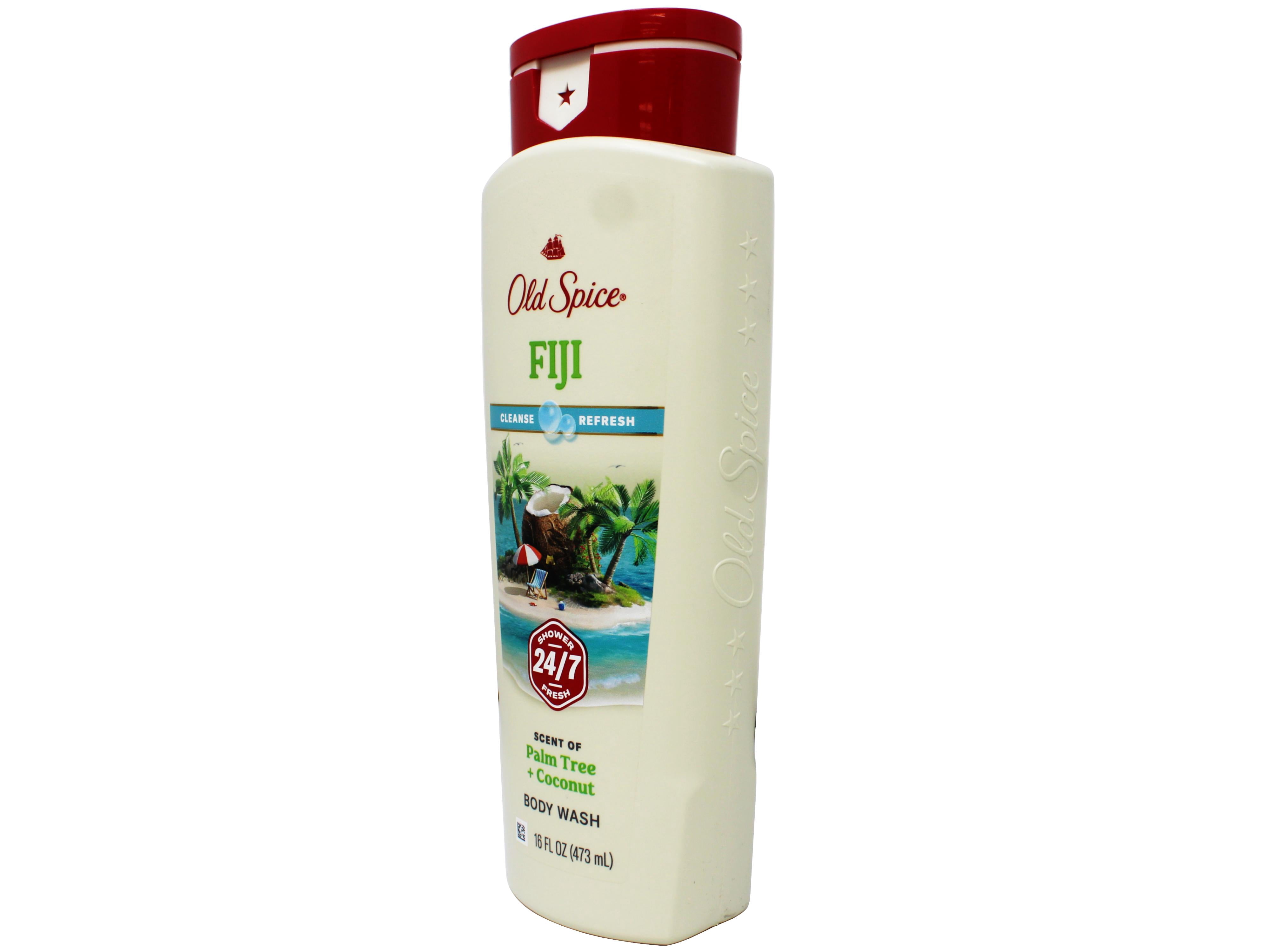 3 Pack - Old Spice Body Wash Fiji, Scent of Palm Tree + Coconut, Cleanse & Refresh, 16 FL OZ