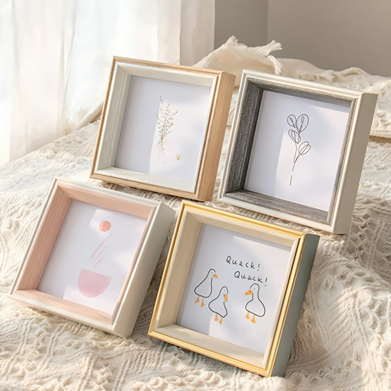 XIBUFE 5X5 Picture Frames Square Pictures Frame Resin Art Photo