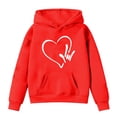 thumbnail image 3 of HUITKMM Girls Long Sleeve Graphic Hooded Sweatshirt Soft Pullover Top Cute Outerwear for Kids 3629, 3 of 3