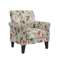 thumbnail image 2 of Homesvale Jean Rolled Arm Living Room Chair with Nailheads, Pastel Orange and Green Floral Polyester, 2 of 8