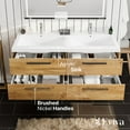 thumbnail image 3 of Eviva Surf 57" Natural Oak Modern Bathroom Vanity Set with Integrated White Acrylic Double Sink, 3 of 7
